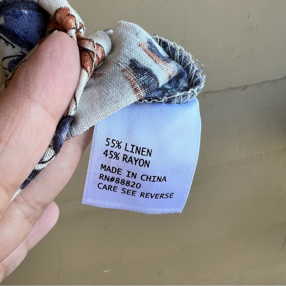 Nicole Miller New York floral linen blend sleeveless top Size Small Summer - Picture 5 of 6